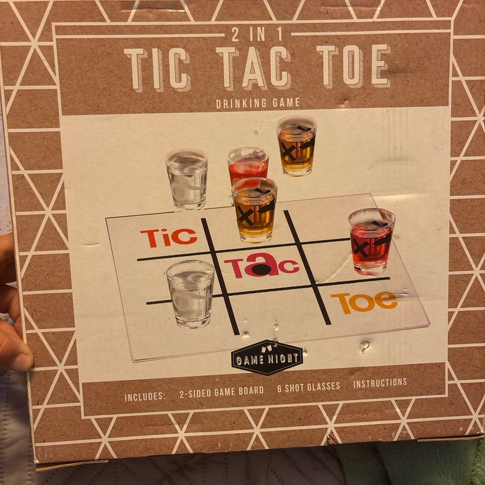 2-in-1 Tic Tac Toe Drinking Game - Black, Red, Orange